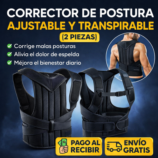 CORRECTOR DE POSTURA AJUSTABLE Y TRANSPIRABLE ALIVIO DEL DOLOR Y MEJOR POSTURA DESDE EL PRIMER USO